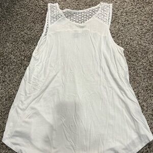 Old Navy White Crochet Detail Top